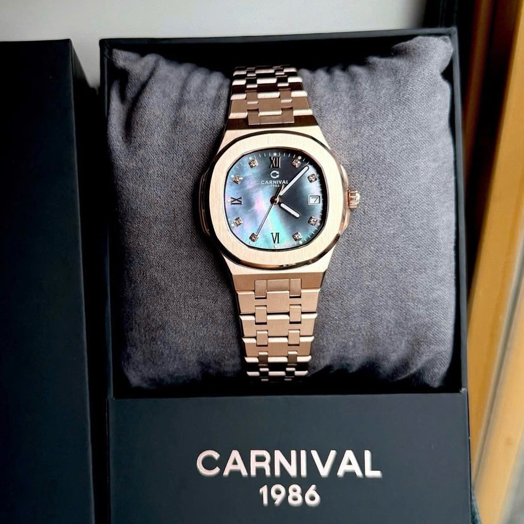 Đồng hồ nữ dây thép Carnival Quartz MOP 8160L-VH-DK
