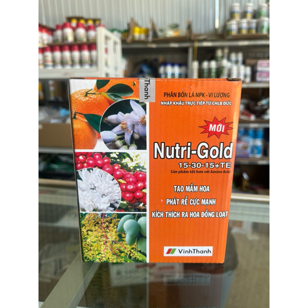 Siêu Lân Nutri Gold 15-30-15 Vĩnh thạnh-Nhập Khẩu từ Đức- Phát rễ, Tạo mầm hoa(hộp 1kg)