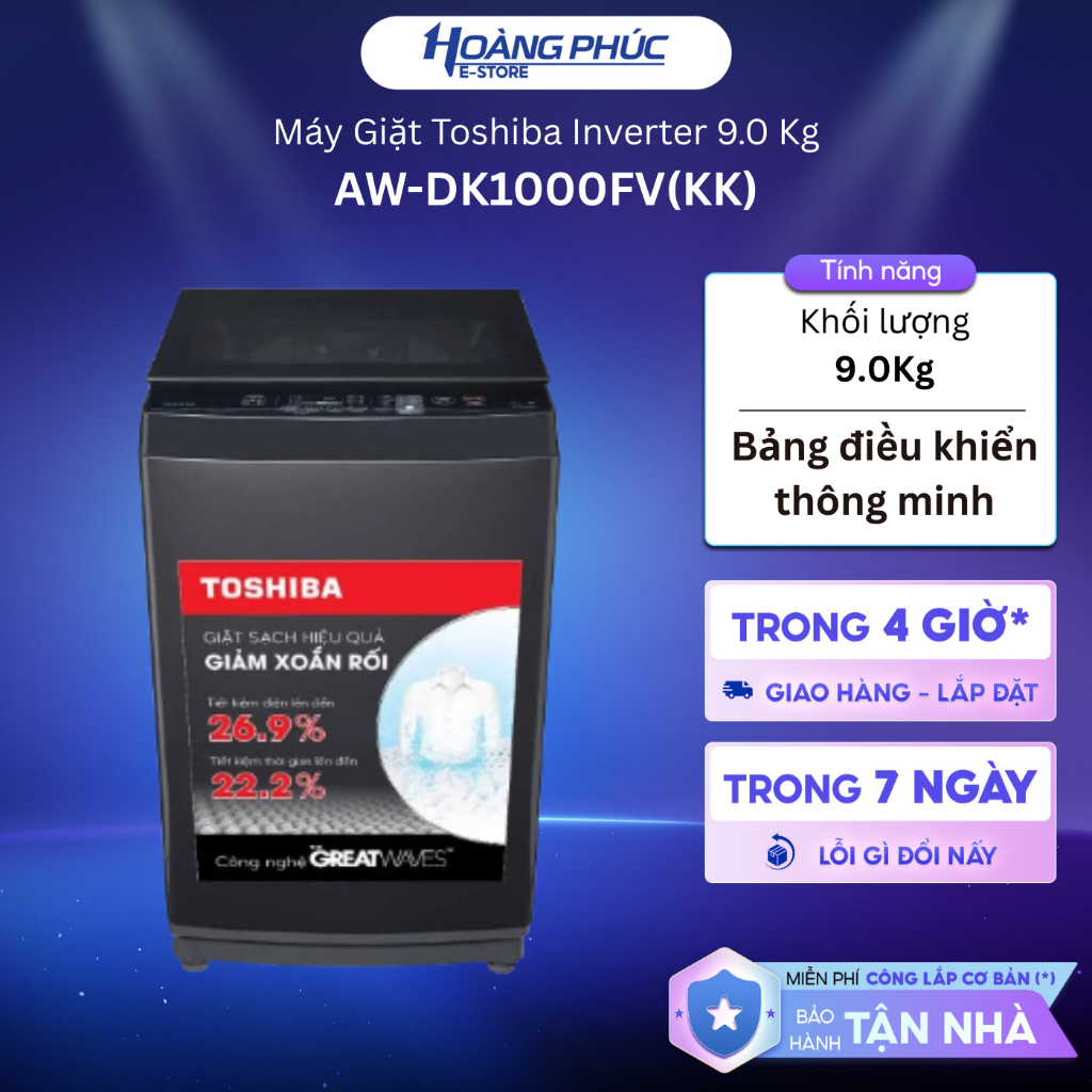 AW-DK1000FV(KK) - Máy Giặt Lồng Đứng Toshiba Inverter {Toàn Quốc}