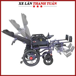 Xe lăn điện ngả lưng và chân như giường Lucass XE-802 và S803 hỗ trợ người già di chuyển dễ dàng, Gấp gọn, BH 12 tháng