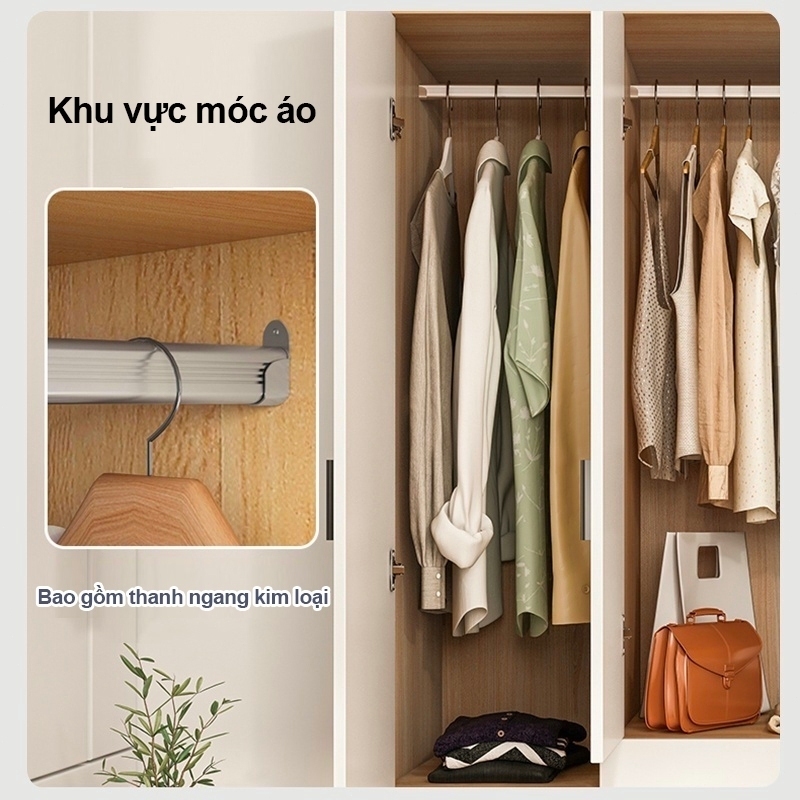 HEINO Tủ quần áo gỗ 2 cánh phong cách Nordic Tủ Người Gỗ MDF Đa Năng Lớn Gỗ Chống Ẩm Cao Cấp | BigBuy360 - bigbuy360.vn