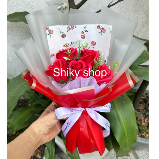 Bó hoa hồng sáp 5 bông