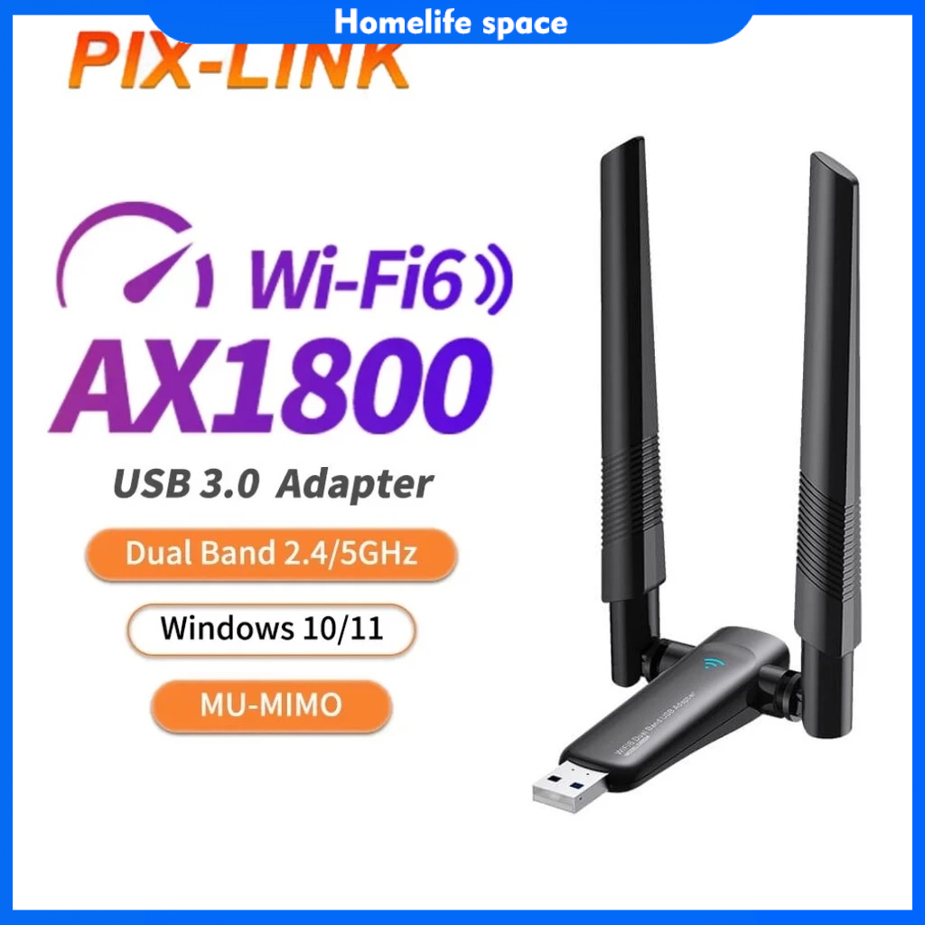 [📢Free shipping🕹️]USB thu sóng wifi  1800mbps 2 râu nâng WiFi lên 5G cho máy tính pc laptop tần số 2