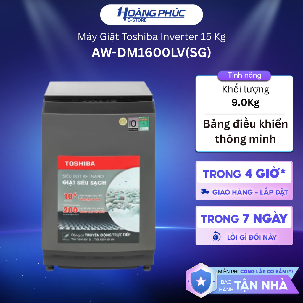 AW-DM1600LV(SG) | AW-T06D1600LV(MK) - Máy Giặt Toshiba Inverter 15 Kg {Ship HCM 0Đ}