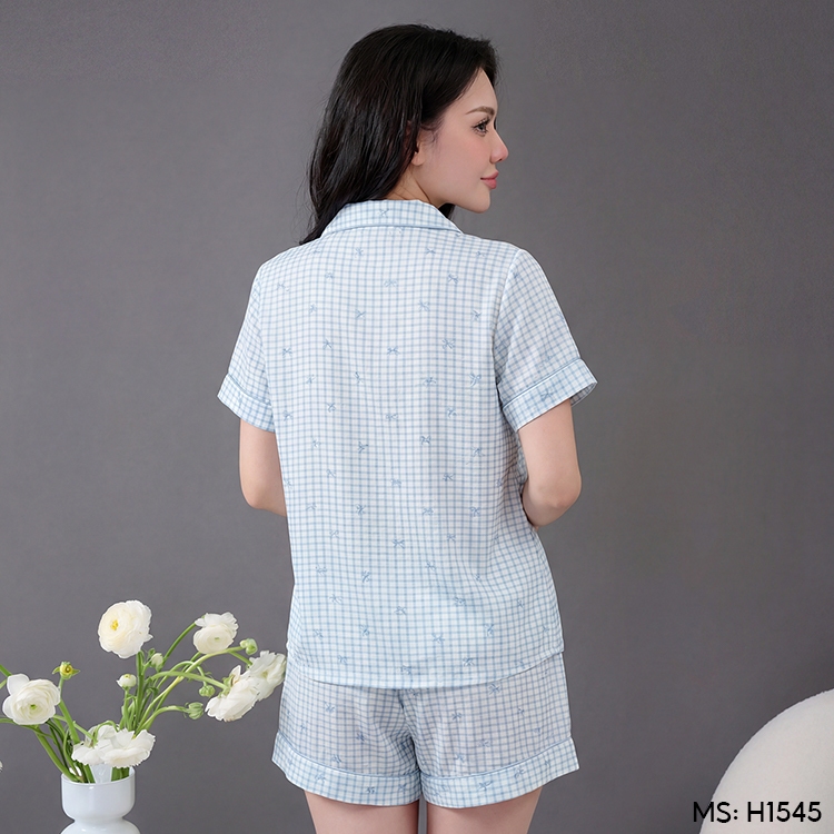 Bộ đồ ngủ nữ Pijama đũi mặc nhà VINGO/VINGORIA tay ngắn mùa hè H1545, H1546, H1547, H1578 | BigBuy360 - bigbuy360.vn