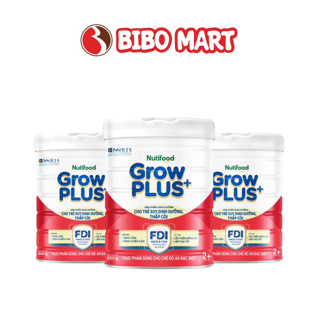 Sữa GrowPLUS+ Đỏ Lon Hỗ Trợ Tăng Cân Phát Triển Não Bộ Chiều Cao Dành Cho Bé Trên 2+- Bibomart