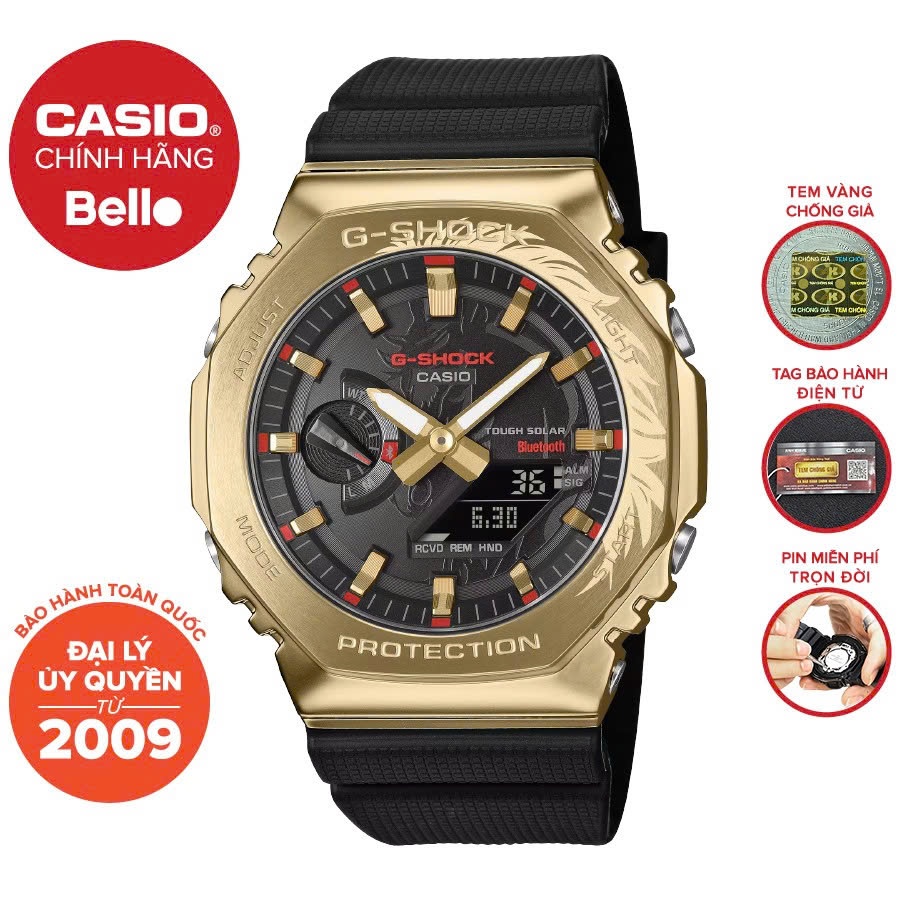 Đồng hồ Dây nhựa Nam Casio G-Shock GBM-2100CX-9ADR chính hãng bảo hành 5 năm Pin trọn đời