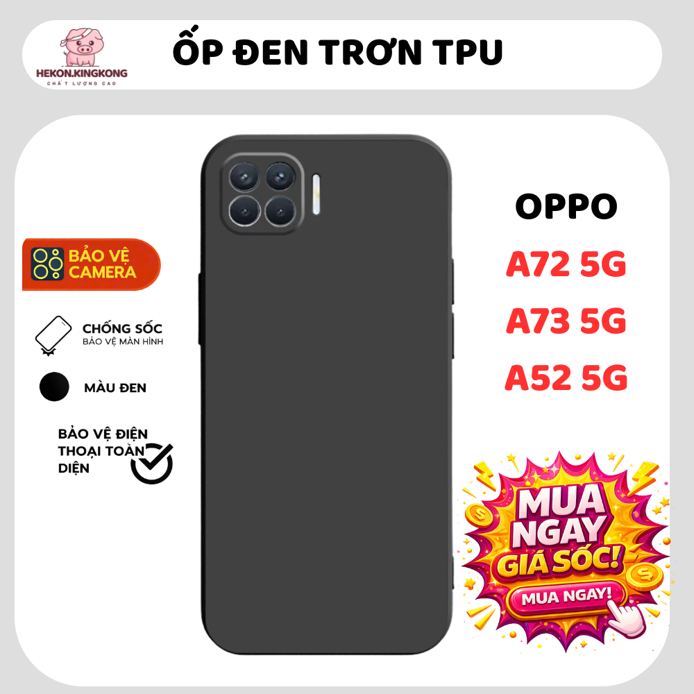 Ốp lưng TPU OPPO A72 5G / A73 5G / A53 5G , silicon, bảo vệ camera-HEKON