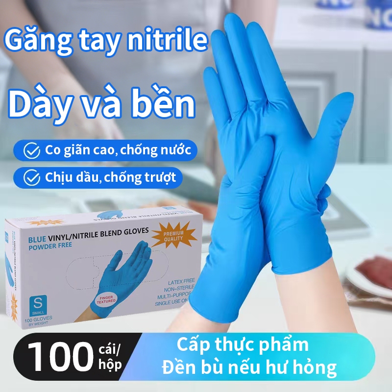 Găng Tay Xanh Có Không Bột 100 Chiếc Siêu Dai, Khó Rách - Cho Spa Thẩm Mỹ Viện - Phun Xăm-Nhà Hàng