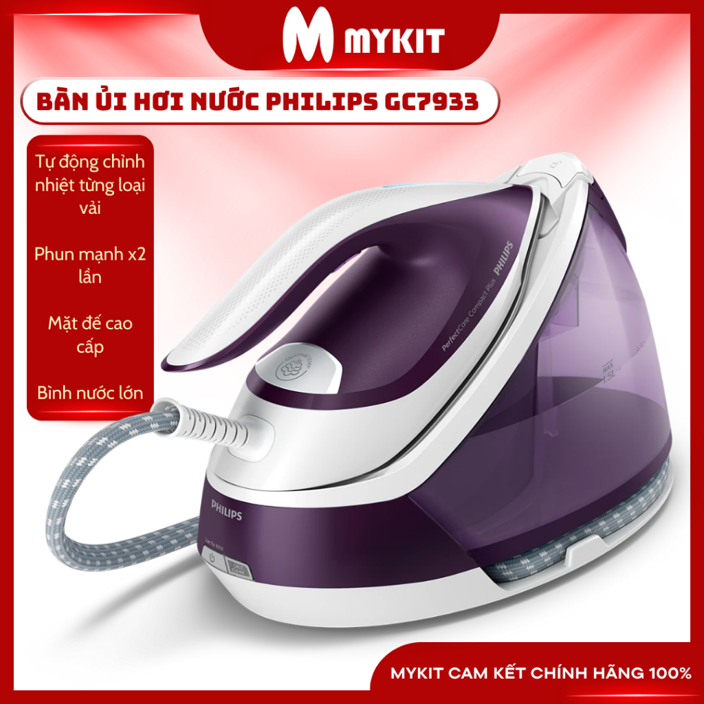 Bàn ủi hơi nước Philips GC7933 PerfectCare Hàng Chính Hãng BH 2 Năm - Mykit Store