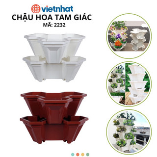 Chậu hoa tam giác có thể xếp chồng dùng trồng hoa, cây cảnh Mã SP 2232; 2232-1