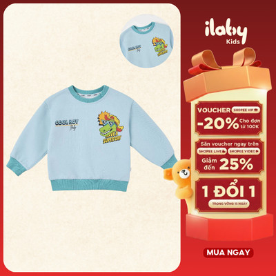 Áo nỉ bé trai ILABY áo Sweater Have a superday chất liệu nỉ ấm áp họa tiết phong cách [3447]