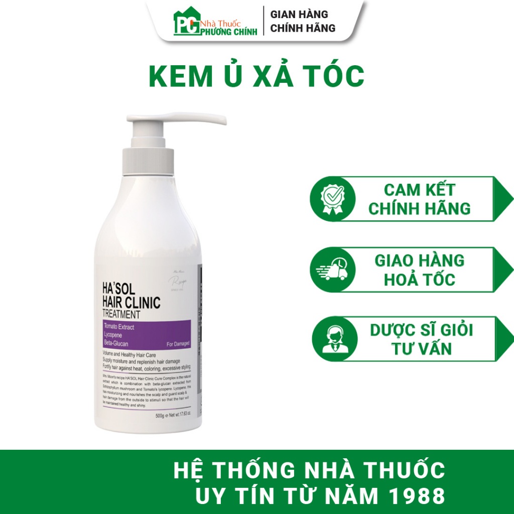 Kem Ủ Xả Tóc Hasol Hair Clinic Treatment - Phục Hồi Hư Tổn, Giảm Gãy Rụng, Dưỡng Tóc Mềm Mượt 500g