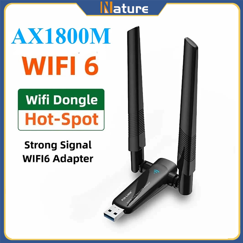 Thiết bị Thu Wifi Mini USB 5GHz AX1800 1800M Dual Band Cho PC WIN 10 11 - PIX-LINK 5GHzv AX1800 USB 