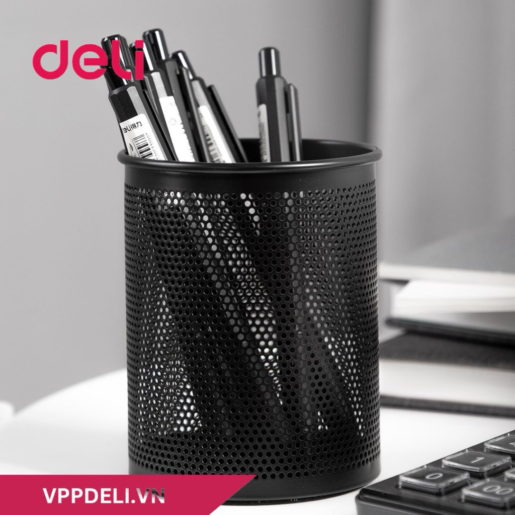 [CHÍNH HÃNG] Khay cắm bút Deli 9172 kim loại