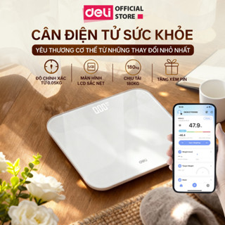 Cân Điện Tử Thông Minh Deli Theo Dõi Phân Tích Chỉ Số Cơ Thể Trọng Lượng Tối Đa 180kg Kết Nối Bluetooth App theo dõi