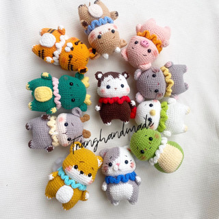 Móc khoá len 12 con giáp,Thú bông móc len handmade