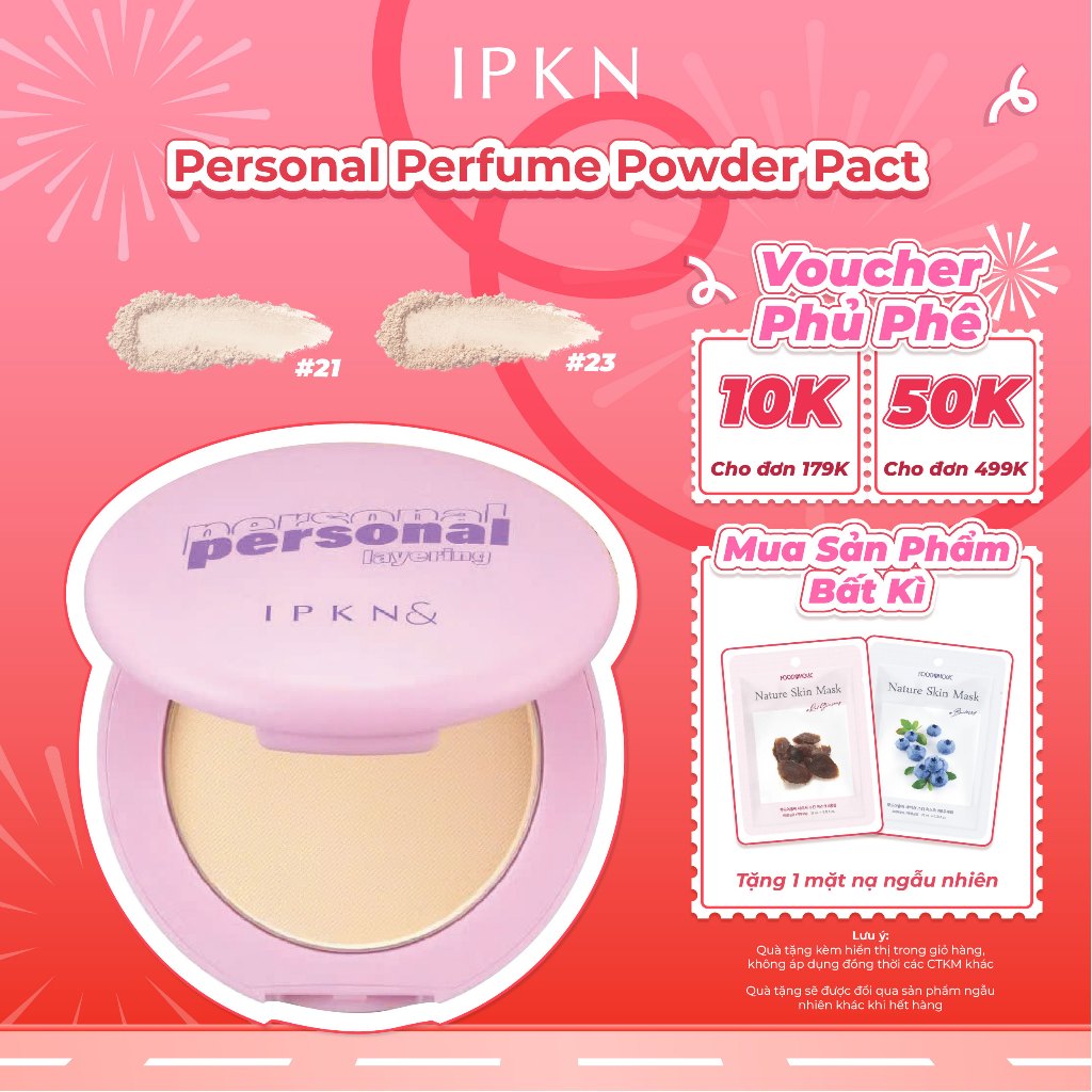 Phấn Phủ Nén Hương Nước Hoa Daiso IPKN Personal Perfume Powder Pact 9g (Hồng)