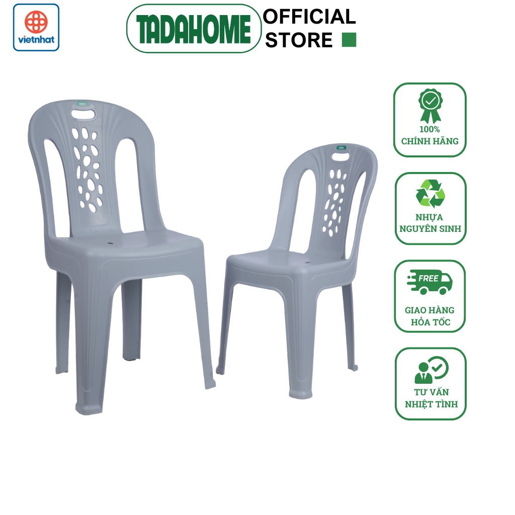 Ghế Tựa Lưng, Ghế Nhựa, Ghế Ngồi Học Bền Bỉ Chắc Chắn Việt Nhật 1927/8 - TADAHOME