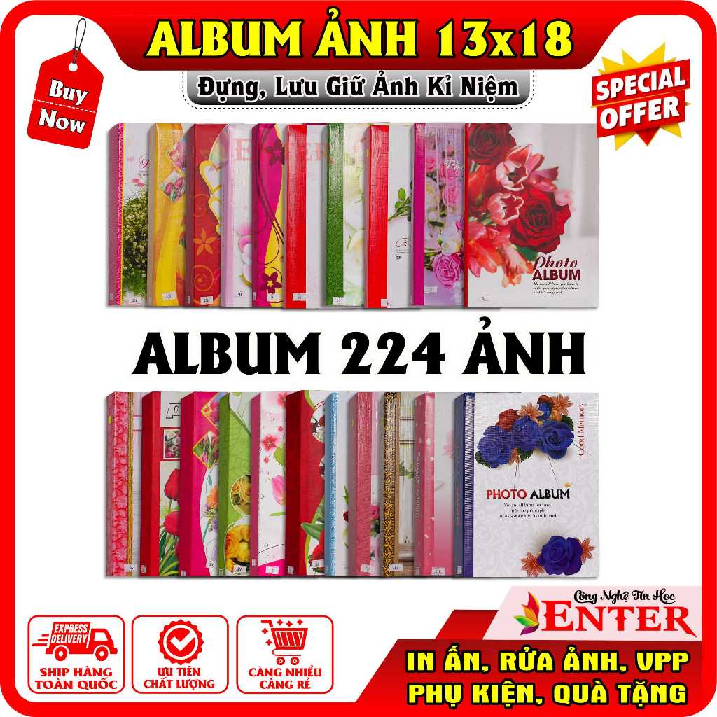 Album Ảnh 13x18 - 224 tấm + Tặng kèm hộp sang trọng