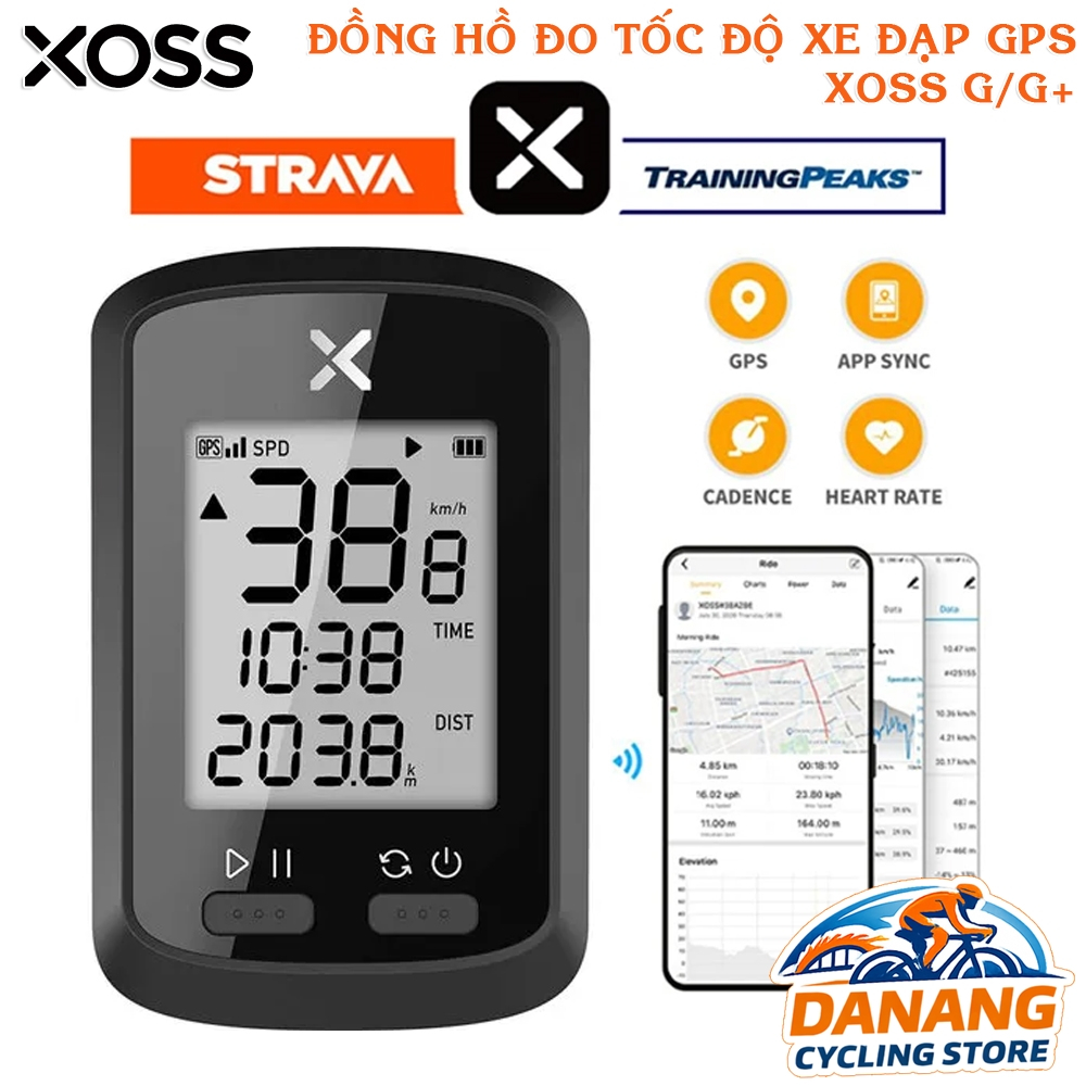 Đồng Hồ Đo Tốc Độ Xe Đạp GPS XOSS G / G+  – Định Vị Vệ Tinh, Đo Tốc Độ (Tặng Dán Màn Hình)