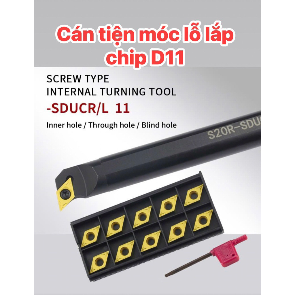 Cán dao tiện móc lỗ lắp chip D11