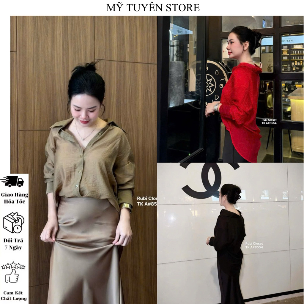 ( Mẫu Mới 2026 ) Áo Sơ Mi Tay Dài Trơn Nữ From Rộng Sang Chảnh Xinh- MTS01