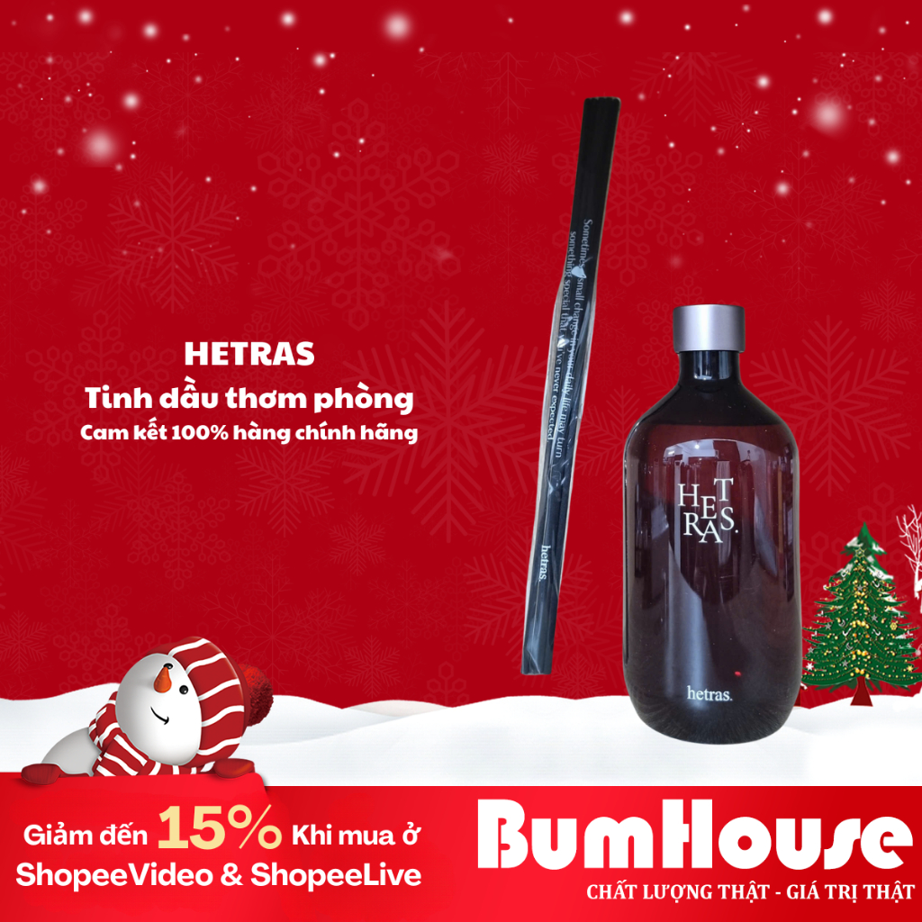 Tinh Dầu Thơm Phòng Hetras Premium Diffuser 500ml (Có Kèm Que cắm tinh dầu )