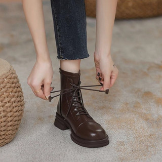 HÀNG SẴN Boots nữ da , bốt nữ ulzzang dây phong cách