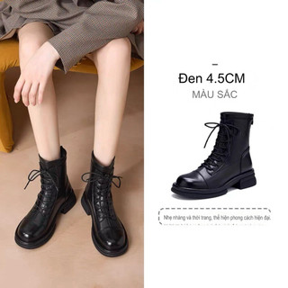 HÀNG SẴN Boots nữ da , bốt nữ ulzzang dây phong cách