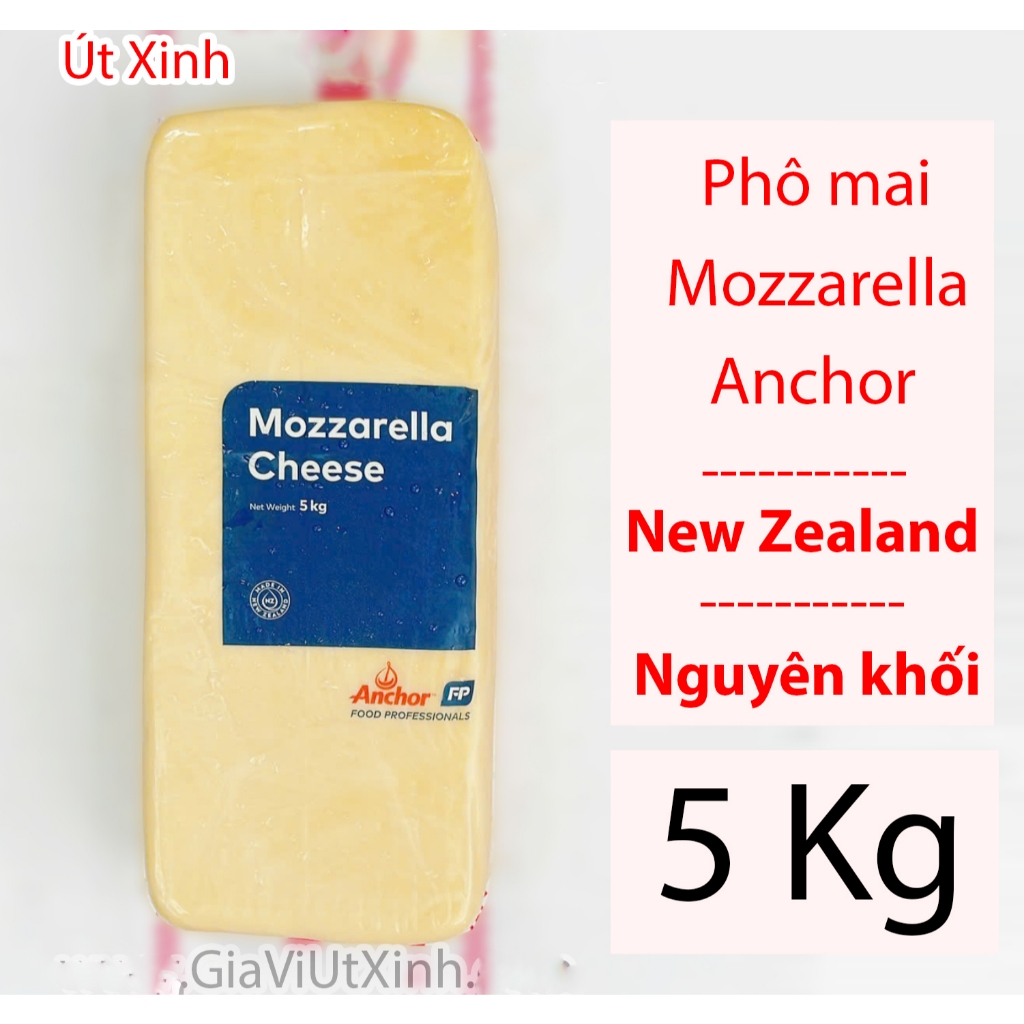 PHÔ MAI MOZZARELLA  ANCHOR 5KG - NEW ZEALAND - NGUYÊN KHỐI
