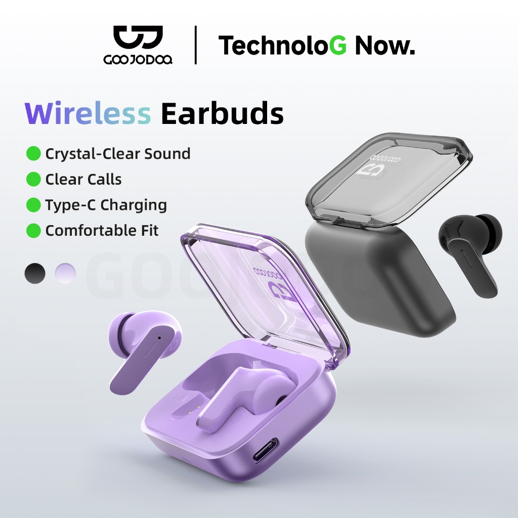 Tai nghe không dây Goojodoq với Bluetooth 5.3, điều khiển cảm ứng và dải tần đáp ứng 20kHz