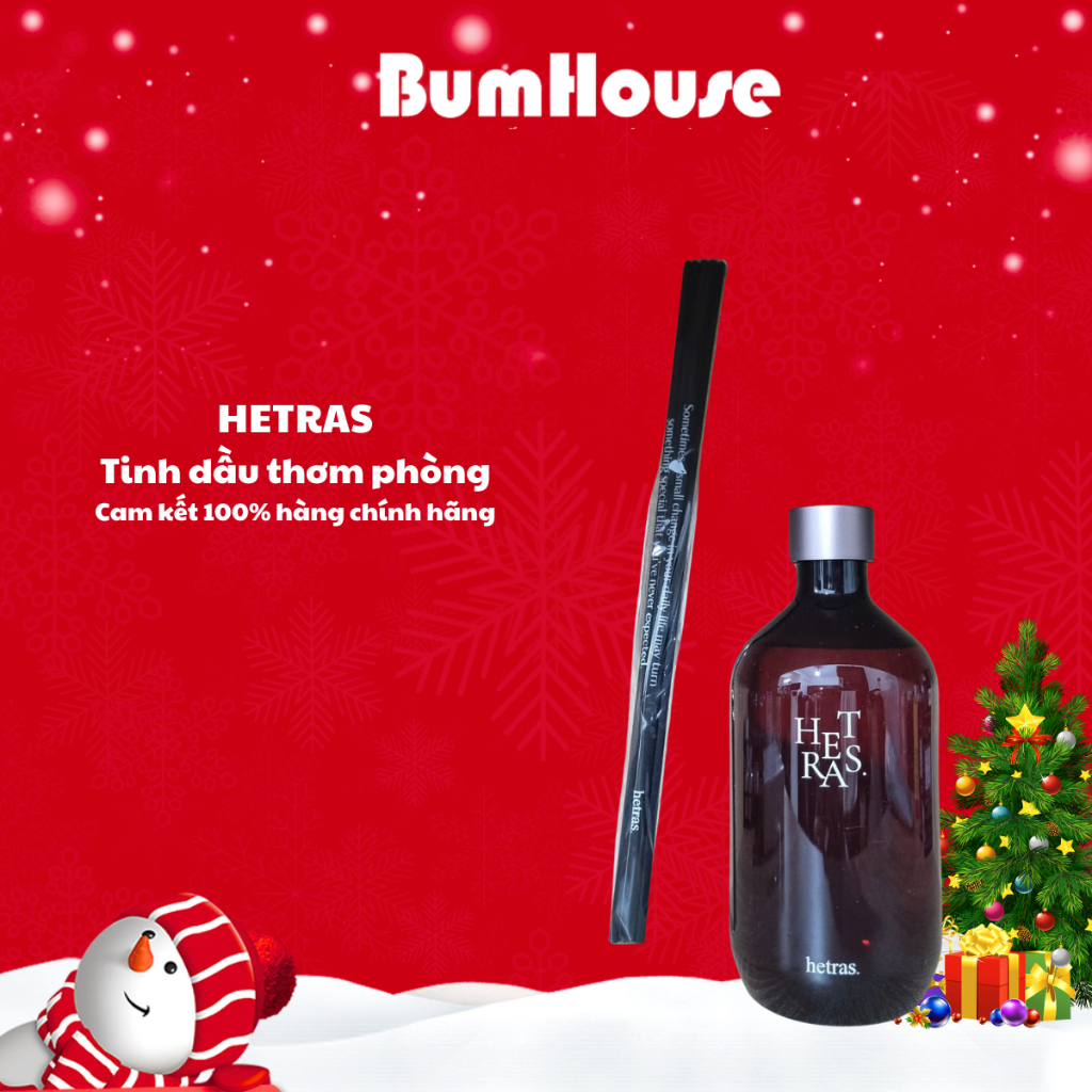 Tinh Dầu Thơm Phòng Hetras Premium Diffuser 500ml (Có Kem Que cắm tinh dầu)