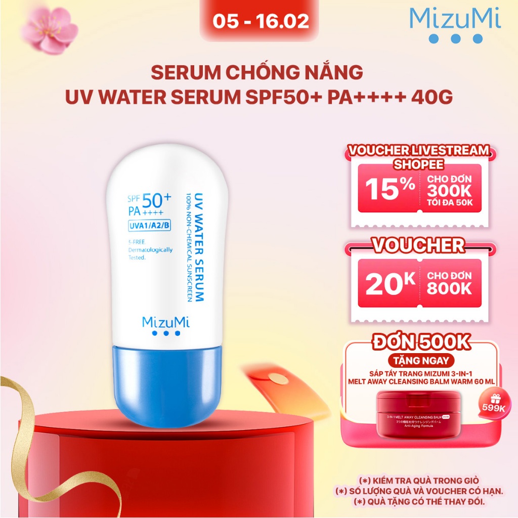 MizuMi Kem Chống Nắng UV Water Serum SPF50+ PA++++ 40g Phổ Rộng