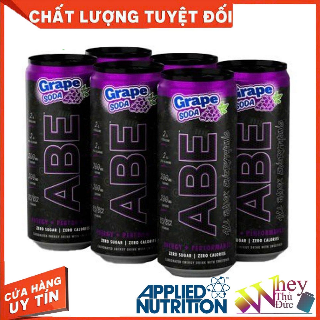 Thùng 24 Lon ABE Applied Nutrition Nho 330ml – Energy Drink Cho Gymer & Vận Động Viên