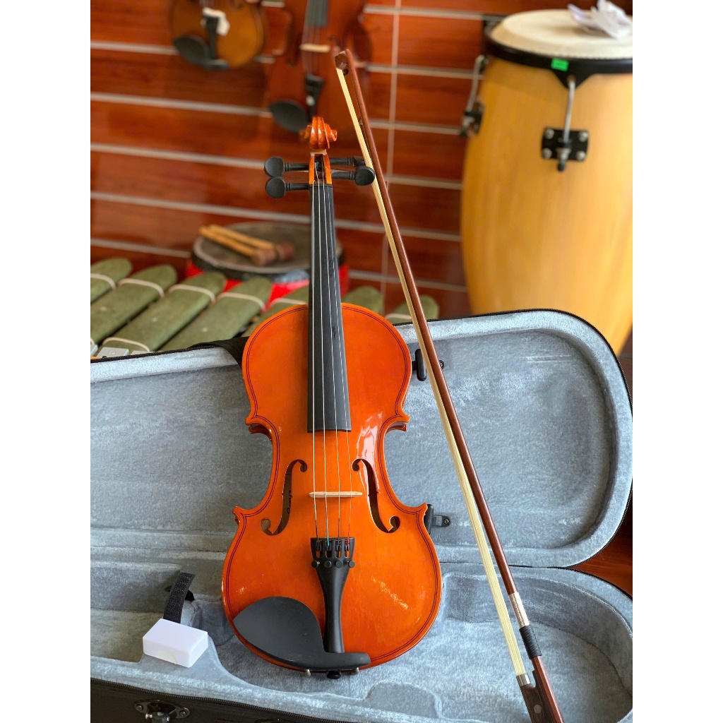 Đàn Violin gỗ Plywood (Basswood) đủ size, kèm hộp đựng, vỹ và nhựa thông