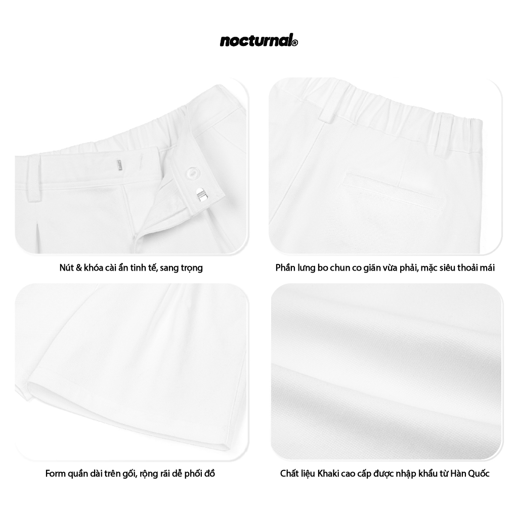 Quần Short Khaki Form Trên Gối NOCTURNAL Pleated Khaki Shorts Nam Nữ Unisex Local Brand | BigBuy360 - bigbuy360.vn
