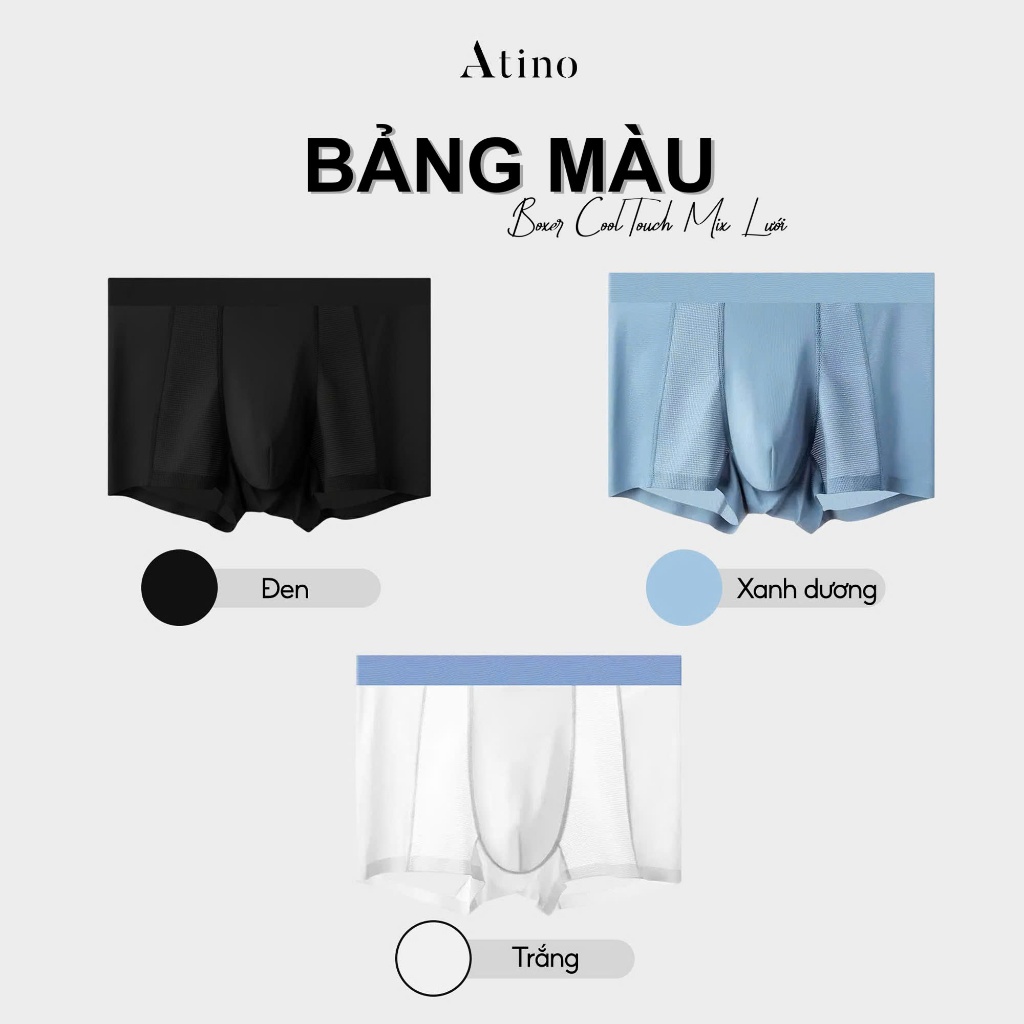 Combo 3 Quần Lót Nam ATINO, Co Giãn Đàn Hồi, Thoáng Mát XL.1912