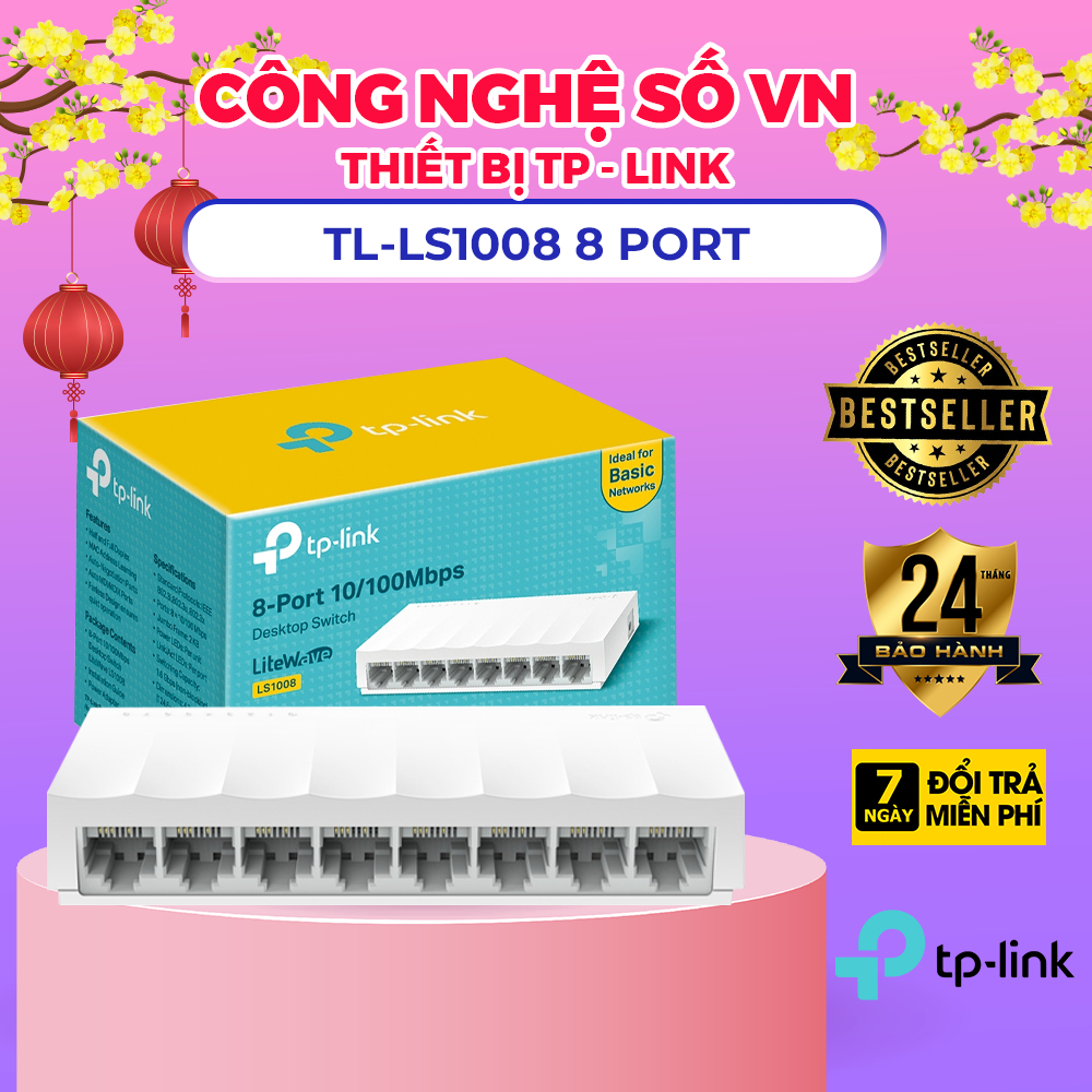Switch TP-LINK LS1008 Để Bàn 8 Cổng 10/100Mbps
