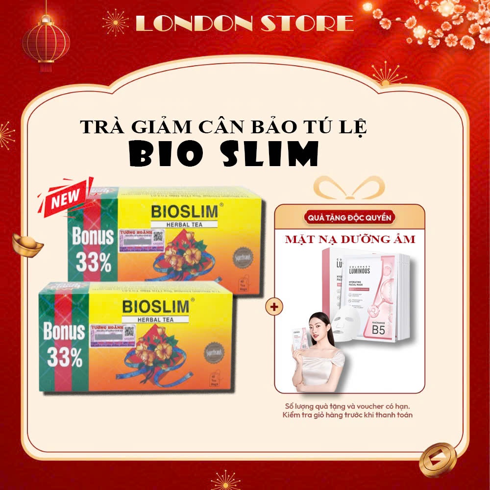 Giảm Cân Bioslim Chính Hãng Trà Thảo Mộc Nhuận Tràng Tiêu Mỡ Kiểm Soát Cân Nặng 40 Gói