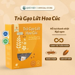 Trà gạo lứt hoa cúc Quê Việt - hộp150g (10 túi 15g),450g (30 túi 15g), 600gr (24 túi 25g)