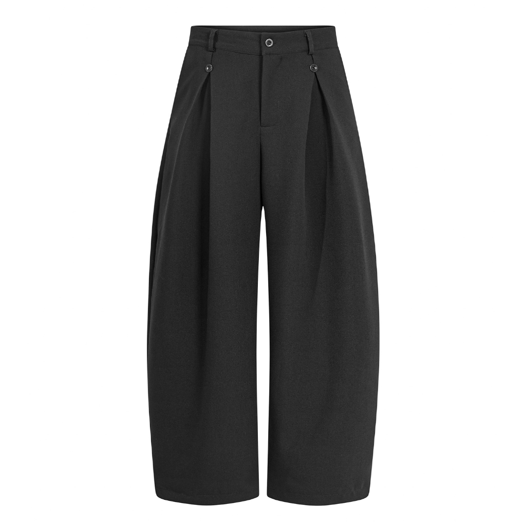Quần tây ống rộng cao cấp - Ivankov Button Pleated Trouser