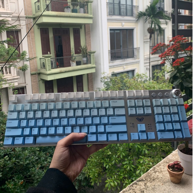 Bàn phím cơ gaming AULA F2088AIR 3 chế độ kết nối, LED RGB 16.8 triệu màu, hỗ trợ hotswap, có tặng kèm kê tay | BigBuy360 - bigbuy360.vn