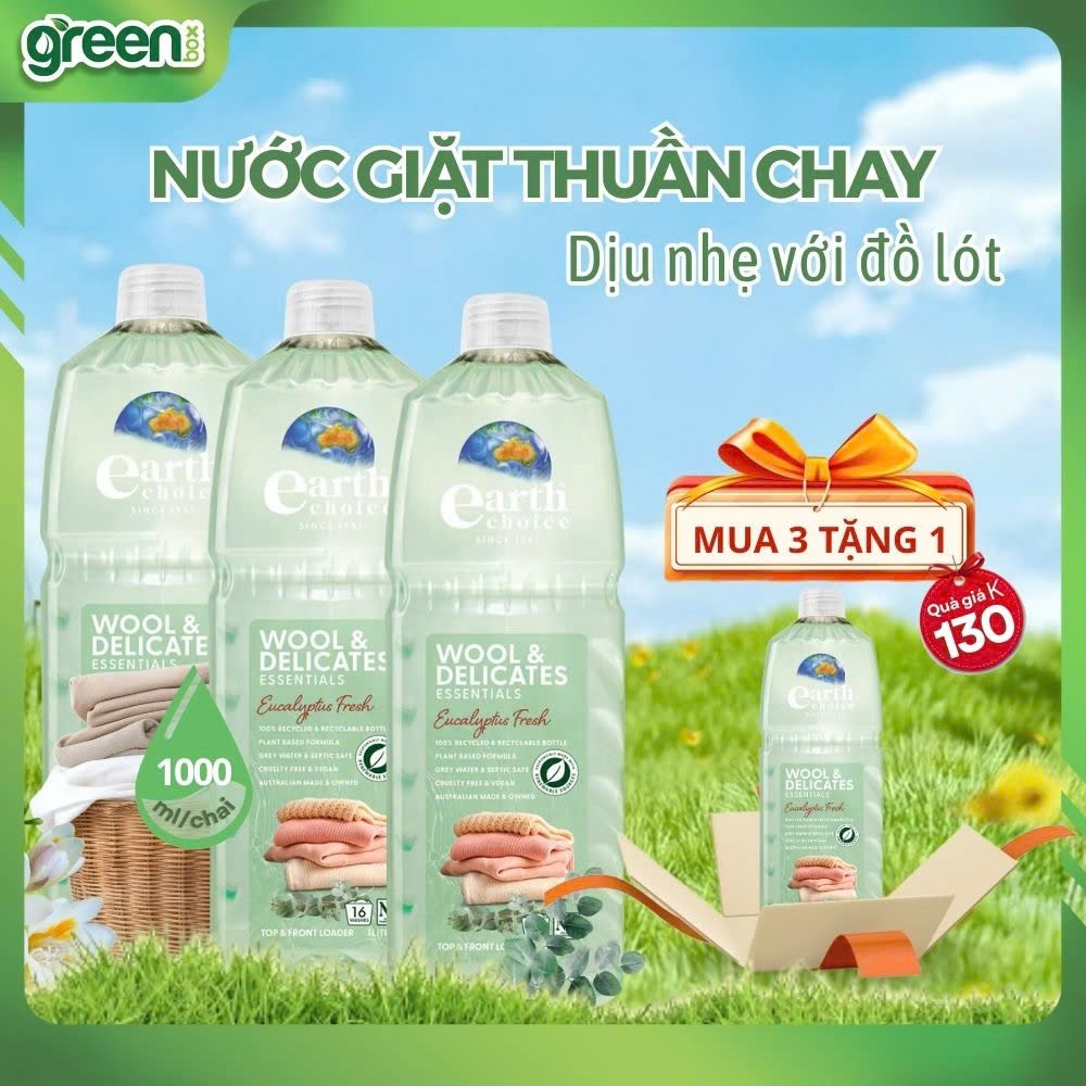 Nước giặt thuần chay tinh dầu bạch đàn làm sạch vết bẩn mùi hôi trên đồ lót vải len lụa quần áo Eart