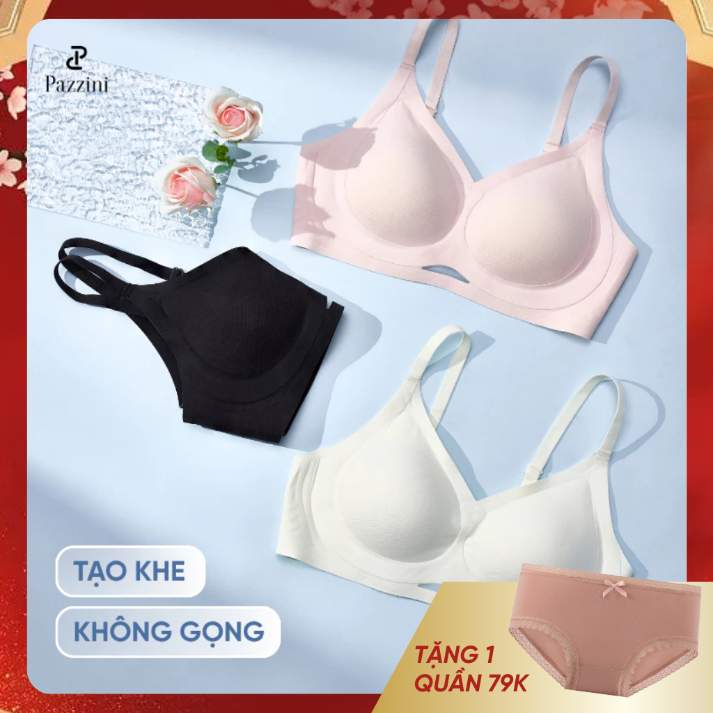 Áo lót không gọng đệm mỏng Pazzini mềm mại, thoải mái không lộ viền nâng đỡ tạo khe - WUA005