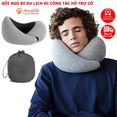 Gối Ngủ Hỗ Trợ Cổ Đi Du Lịch Đi Công Tác, Gối Ngủ Thông Minh Gối Ngủ Ngồi Hình Ốc Xoắn Memory Foam Hãng Amalife
