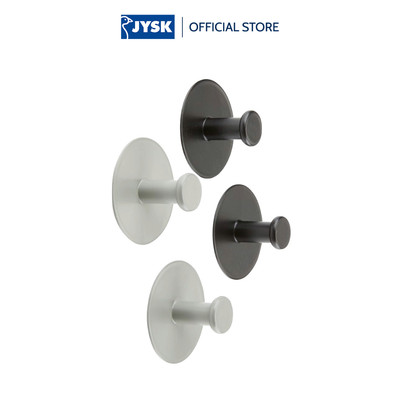 Móc treo quần áo | JYSK EKEDALEN | thép | xám/đen | Ø5xS3cm | bộ 2 chiếc