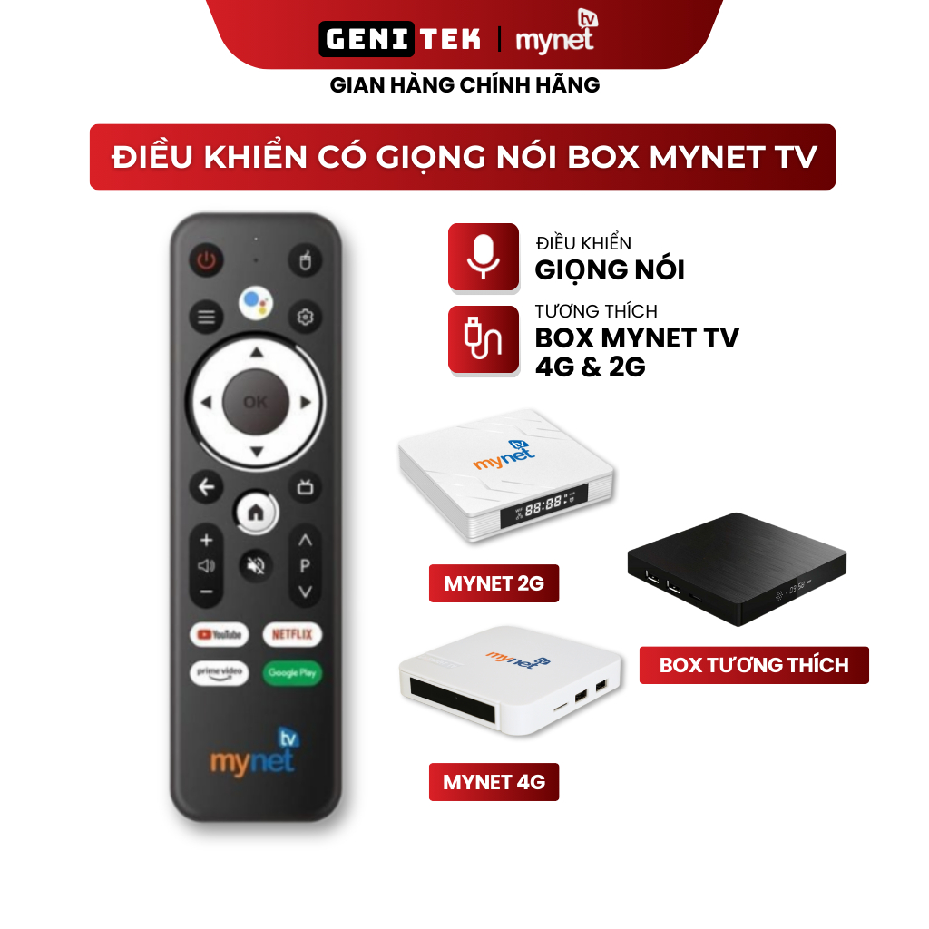 Điều khiển Giọng nói Android Box MyTV Net1 Mới nhất 2026 dùng cho nhiều loại BOX
