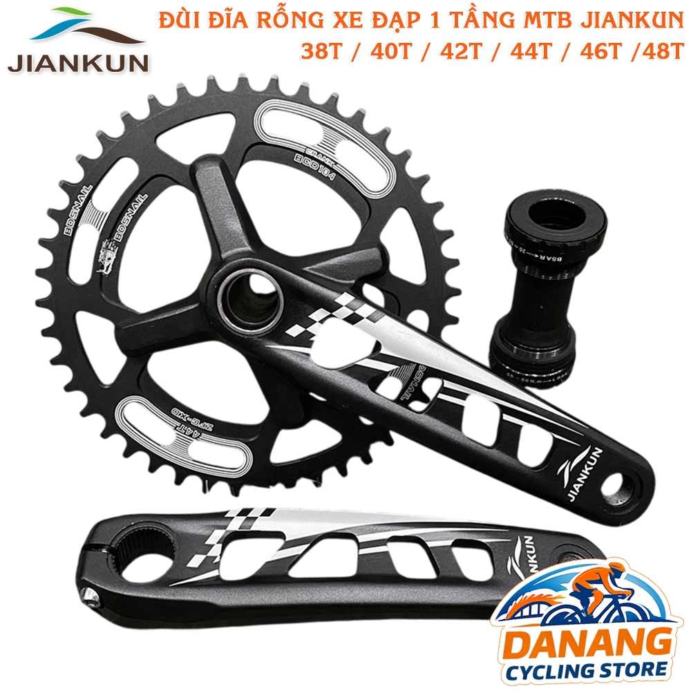 Đùi Đĩa (Giò Dĩa) Rỗng Xe Đạp 1 Tầng MTB JIANKUN - Trục Rỗng, Nhôm Bền Nhẹ