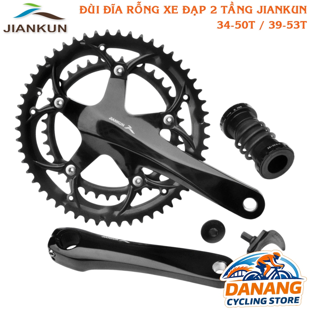 Đùi Đĩa (Giò Dĩa) Rỗng Xe Đạp JIANKUN – 2 Tầng  34-50T / 39-53T